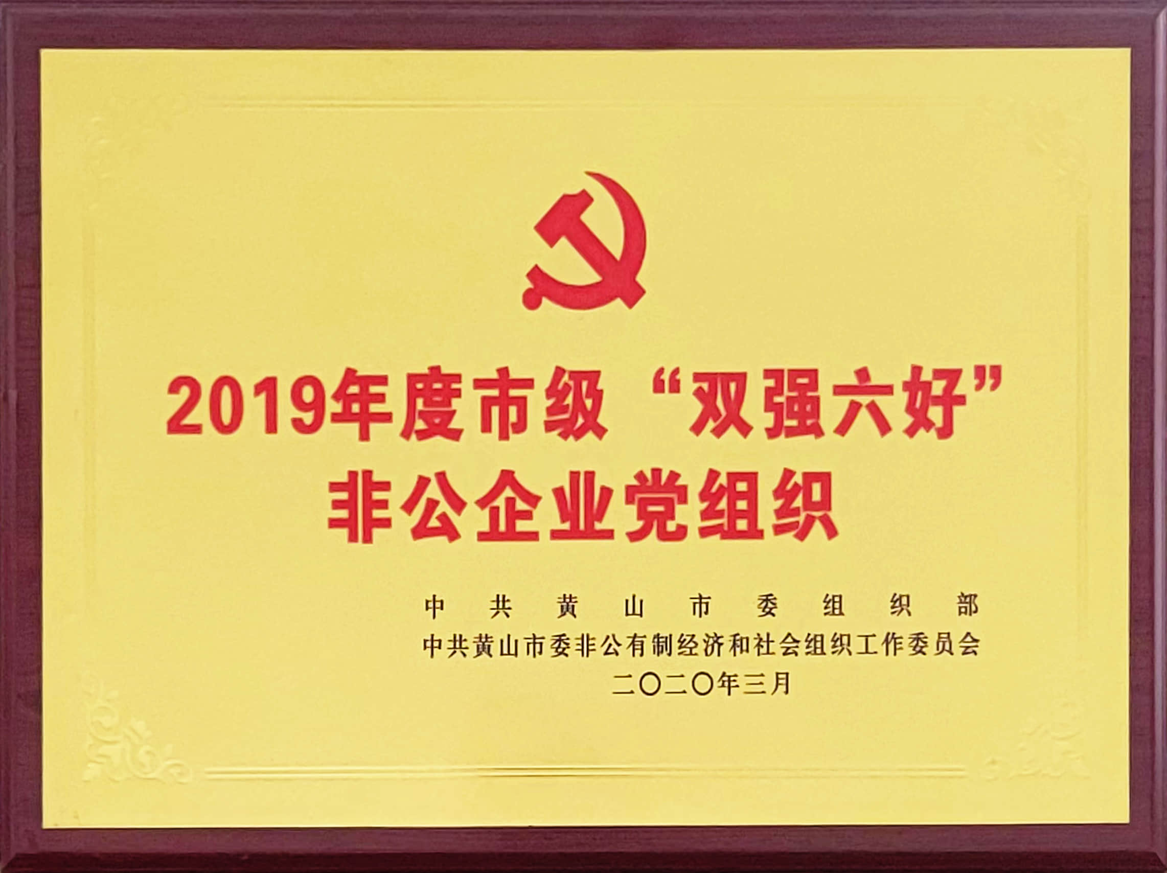 2019年度市级“双强六好”党组织